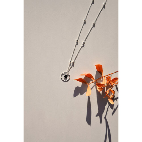 Vinoos by AMS sieraden ketting zwart zilver rond Vinoos by AMS sieraden ketting zwart zilver rond
