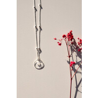 jewellery silver necklace cream round