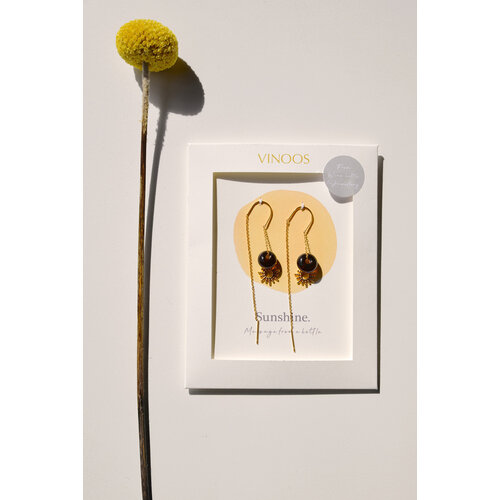 Vinoos by AMS earrings brown gold sunshine