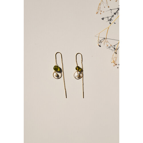 Vinoos by AMS earrings green gold forever