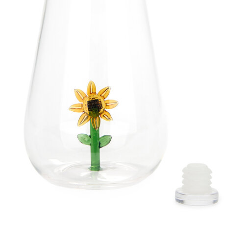 Balvi waterfles glas botanische zonnebloem