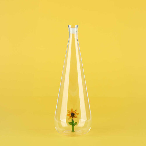 Balvi waterfles glas botanische zonnebloem Balvi waterfles glas botanische zonnebloem