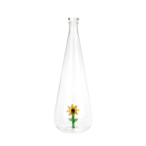 Balvi waterfles glas botanische zonnebloem
