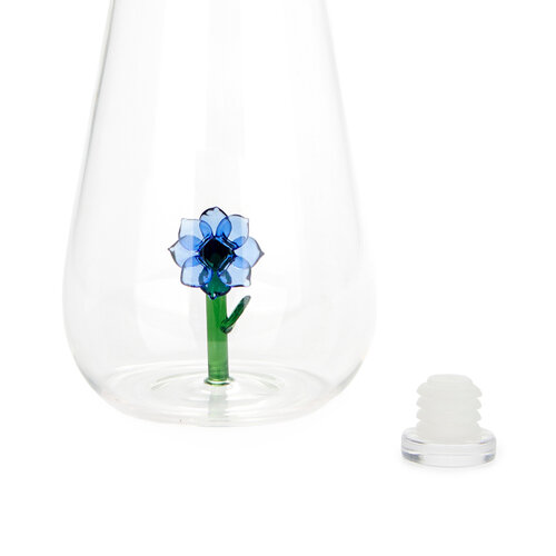 Balvi waterfles glas botanische anemoon blauw
