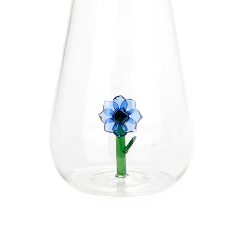 Balvi waterfles glas botanische anemoon blauw