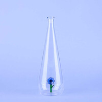 wasserflasche glas botanisches Windröschen blau