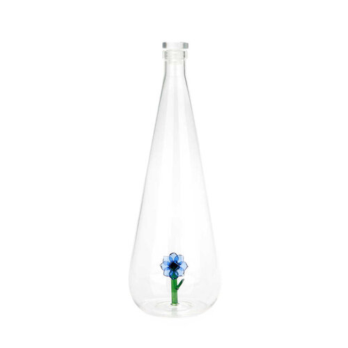 Balvi waterfles glas botanische anemoon blauw