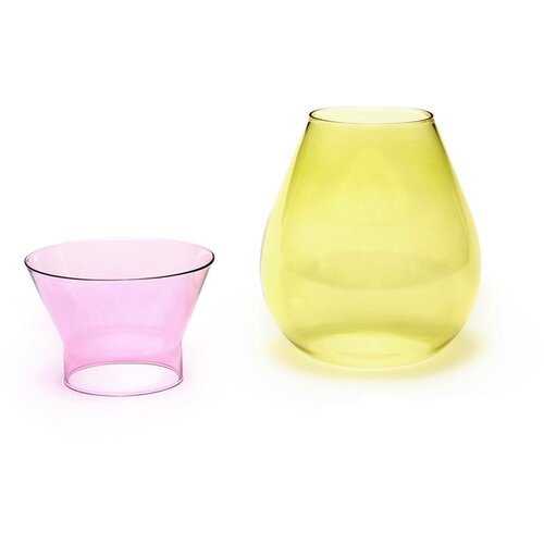 Peleg Design vaas glas groot geel tweekleurig