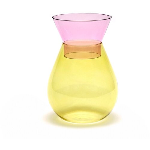 Peleg Design vaas glas groot geel tweekleurig