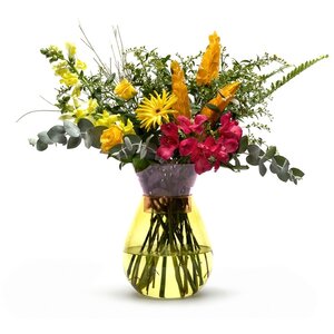 Peleg Design vaas glas groot geel tweekleurig