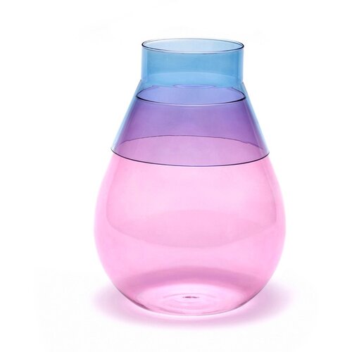 Peleg Design vaas glas groot roze tweekleurig