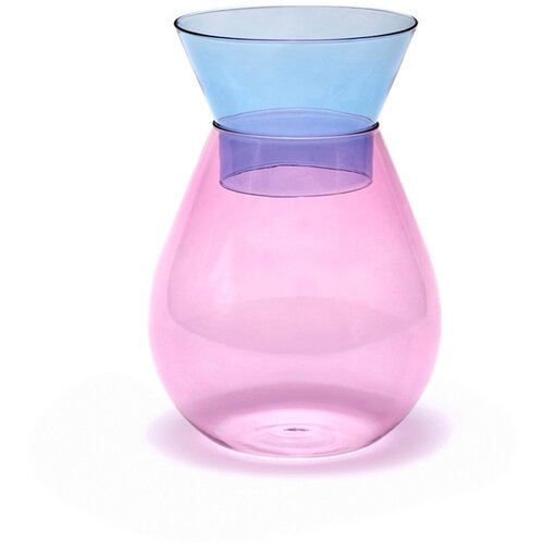 Peleg Design vaas glas groot roze tweekleurig