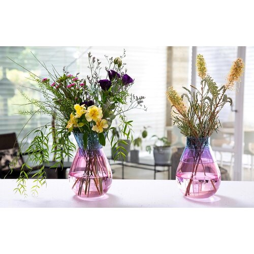 Peleg Design vaas glas groot roze tweekleurig