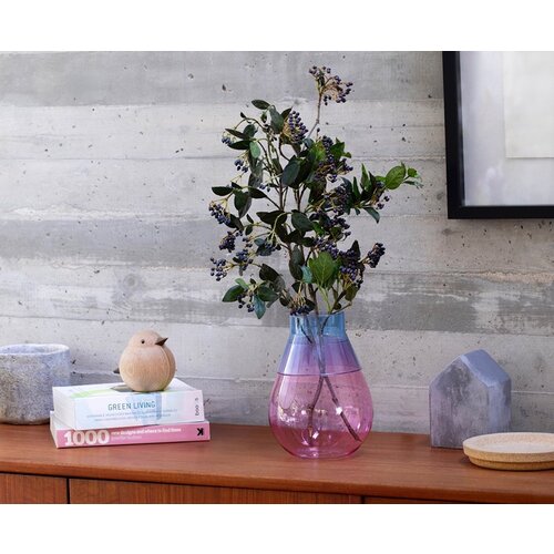 Peleg Design vaas glas groot roze tweekleurig