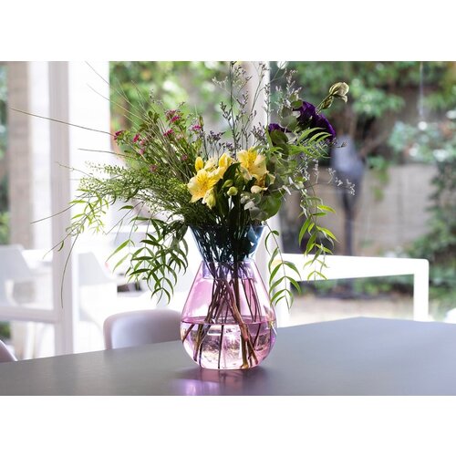 Peleg Design vaas glas groot roze tweekleurig
