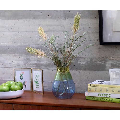 Peleg Design vaas glas groot blauw tweekleurig