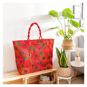 Pylones Beach bag large Coquelicots