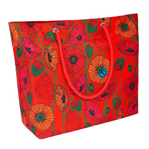 Pylones Beach bag large Coquelicots