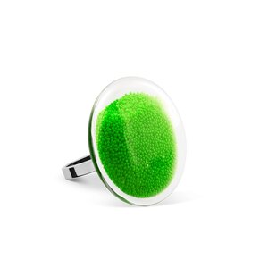 Pylones glass ring galet mini billes green