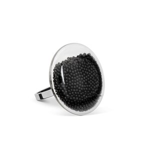 Pylones glass ring galet mini billes black