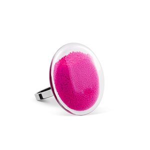 Pylones glass ring galet mini billes pink