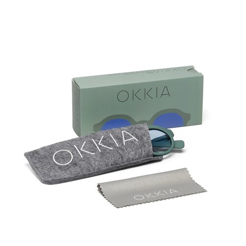 Okkia  zonnebril groen Lauro rondy