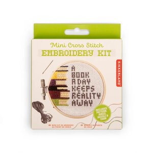 Kikkerland Embroidery Kit mini cross stitch book