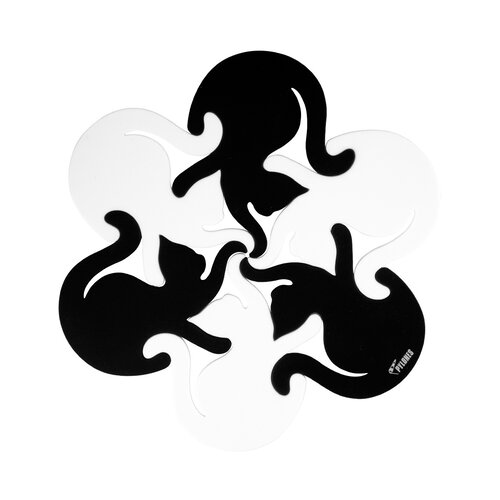 Pylones Coasters Entre Chats Black White Pylones Coasters Entre Chats Black White