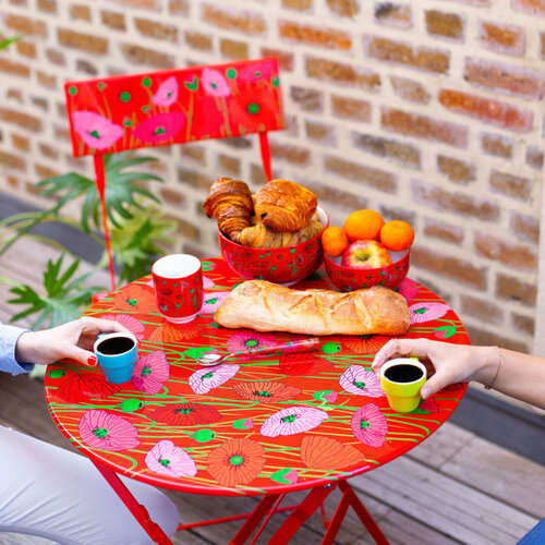 Pylones Folding table Garden Paradise Coquelicots