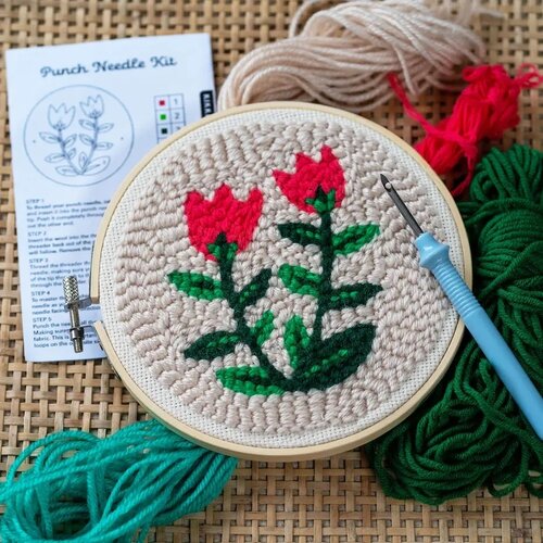 Kikkerland Punch Needle Kit Tulips