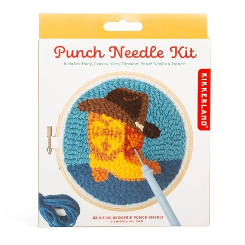 Kikkerland Stickerei Kreuzstich Punch Needle Cowboy