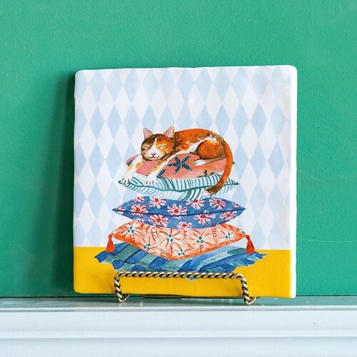 Storytiles Slaperige kat 10x10 cm
