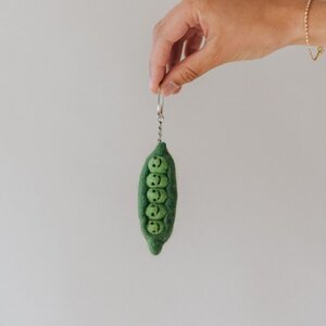 Keyring handmade felt wool bean