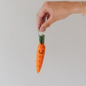 Keyring handmade felt wool carrot