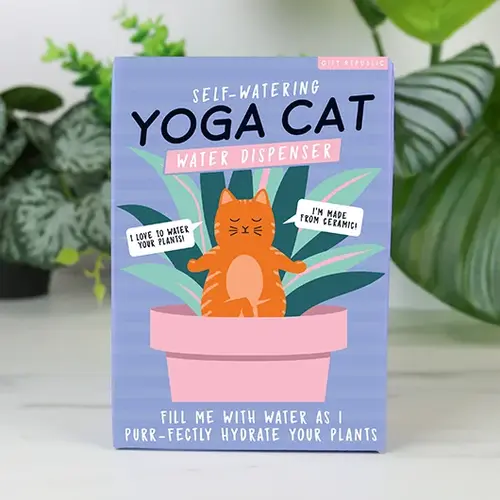 Gift Republic Wassertropfvorrichtung Pflanzen Yoga Katze