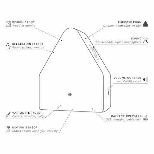 Relaxound Heidibox Oak Alps Sounds Sounds with infrared sensor Relaxound Heidibox Oak Alps Sounds Sounds with infrared sensor