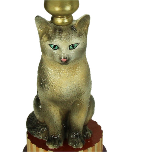 Kaarshouder Kat Kandelaar grijs Kersten