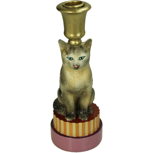 Kaarshouder Kat Kandelaar grijs Kersten