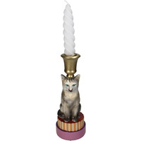 Candle holder Cat Candlestick grey Kersten