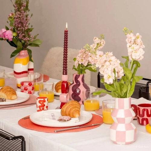Que Rico Vase rosa Celestino Squares und Stripes