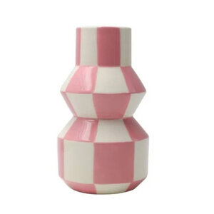 Que Rico Vase pink Celestino Squares and Stripes