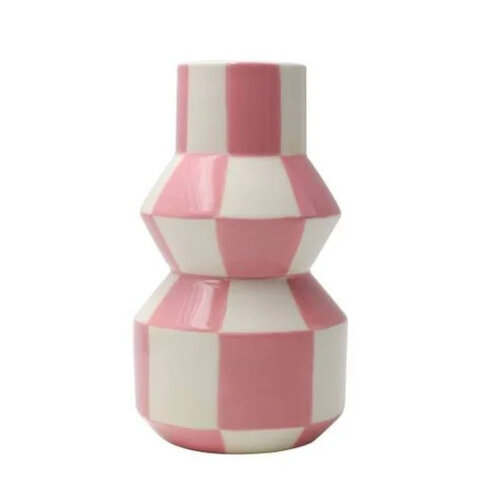 Que Rico Vase rosa Celestino Squares und Stripes