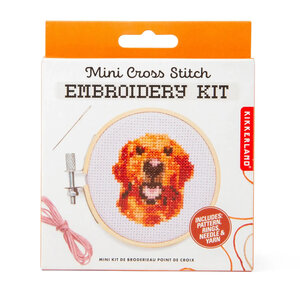 Kikkerland Embroidery Kit mini cross stitch dog