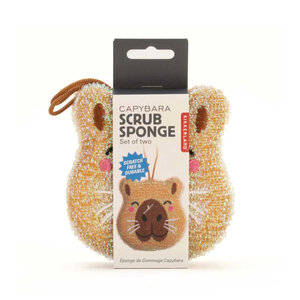 Kikkerland Capybara Scrub Sponge set of two