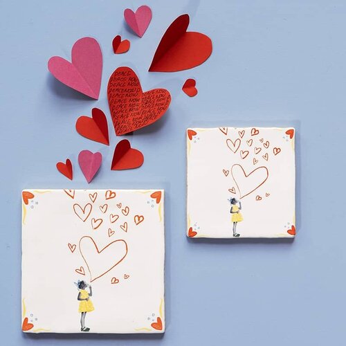 Storytiles Tegeltje Spread The Love 10x 10 cm