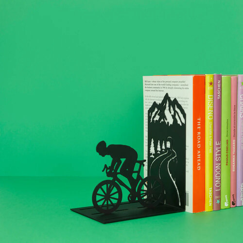 Balvi Bookend Bicycle Black Metal Cyclist