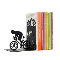 Bookend Bicycle Black Metal Cyclist