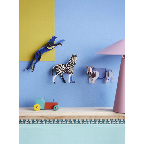 Studio Roof Zebra 3D Wanddecoratie Bouwpakket Karton Studio Roof Zebra 3D Wanddecoratie Bouwpakket Karton