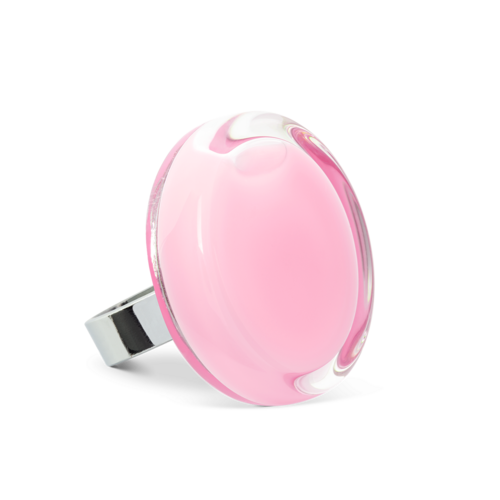Pylones Glazen Ring Cachou Medium Pastel Pink Verstelbare Ring Pylones Glazen Ring Cachou Medium Pastel Pink Verstelbare Ring