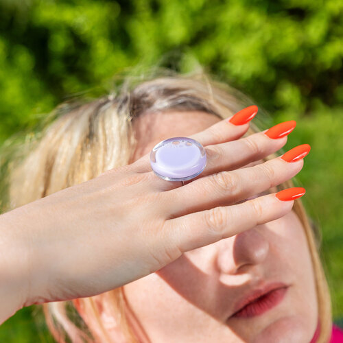 Pylones Glazen Ring Cachou Medium Pastel Lila Verstelbare Ring Pylones Glazen Ring Cachou Medium Pastel Lila Verstelbare Ring